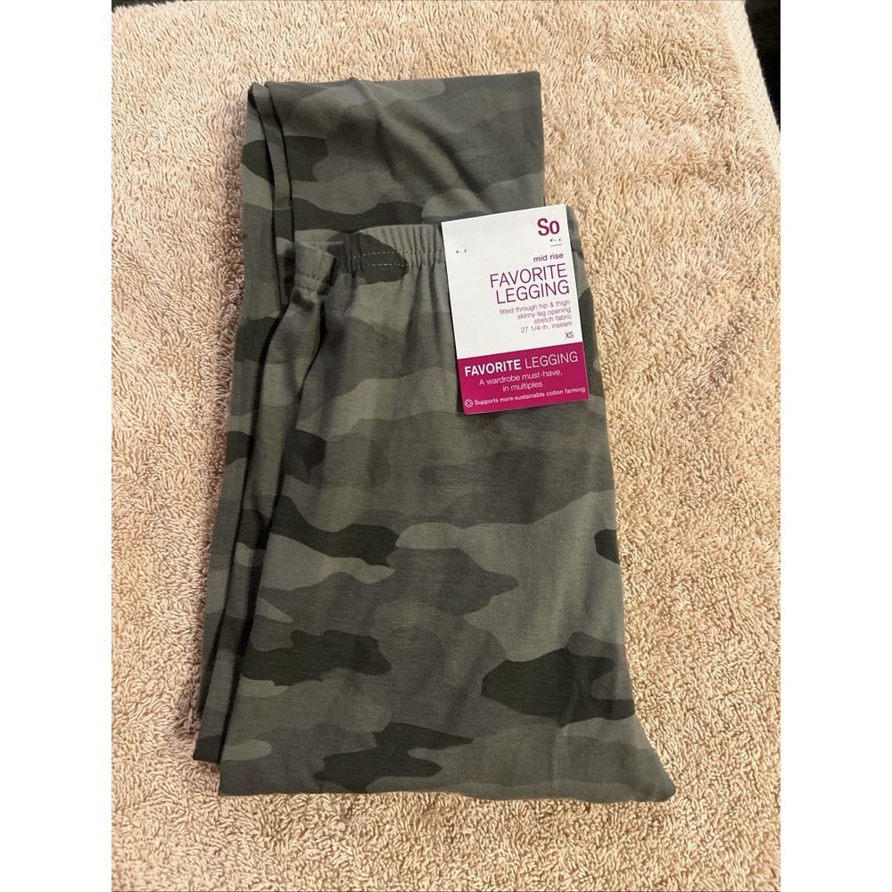 Leggings Women's XSmall Mid Rise Favorite Leggings Camouflage Camo By So NWT XS